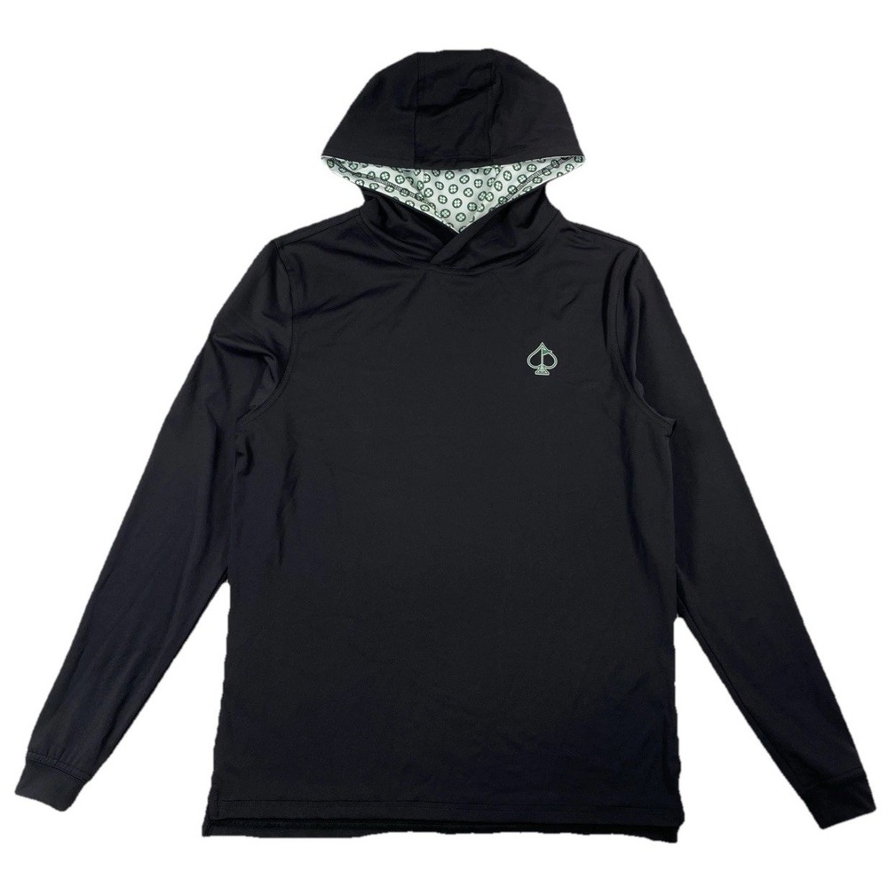 Pins and Aces Performance Golf Hoodie Black Men's Small (Corp Logo)